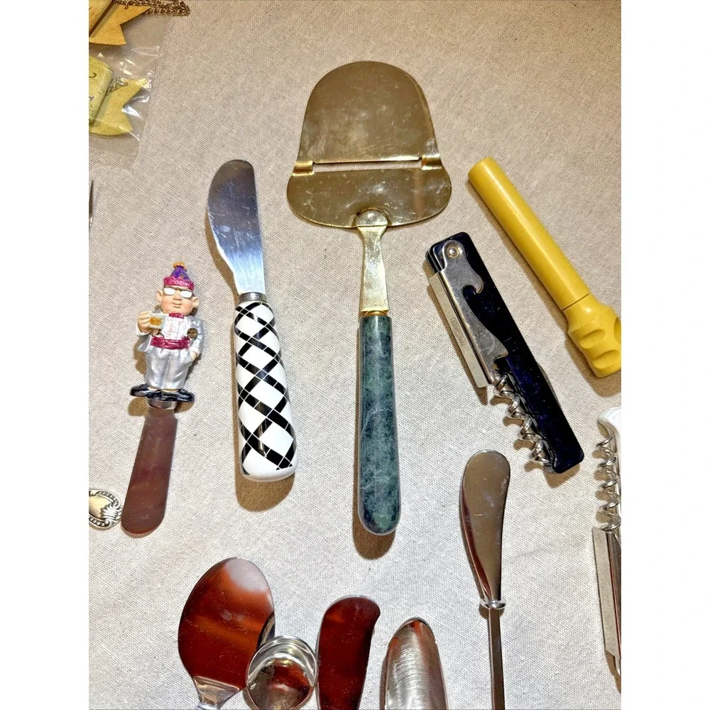 42‎ pcs-Charcuterie Cheese Knives Spreaders-variety styles w/ wine top & openers